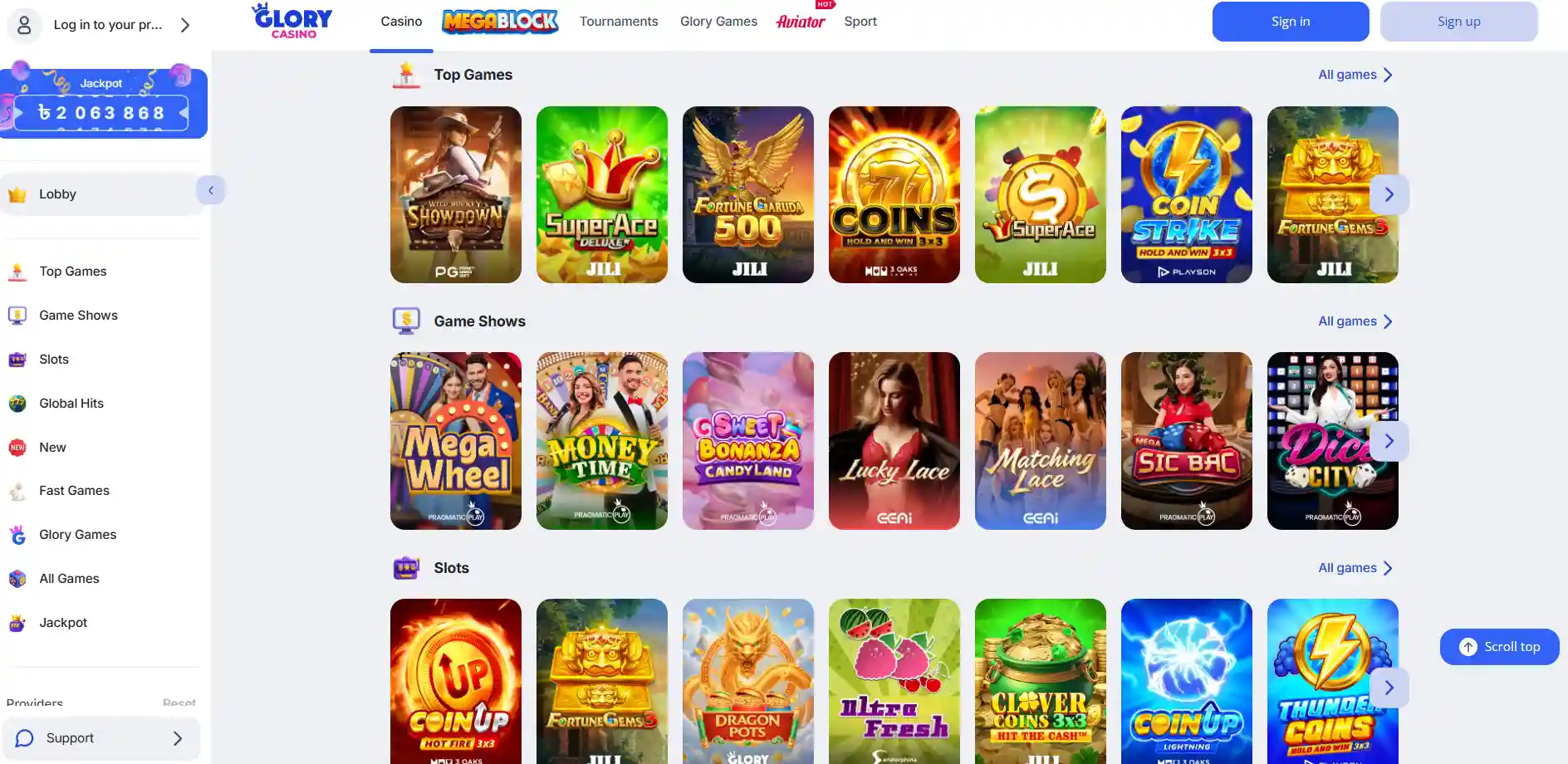 Glory Casino official website in Bangladesh